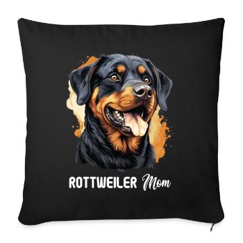 Rottweiler - Housse de coussin décorative 45 x 45 cm - noir - Devant