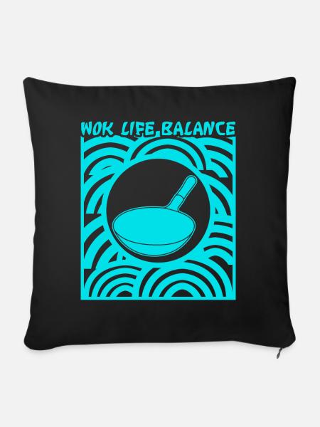 Wok Pan - Sofakissenbezug 45 x 45 cm - Schwarz