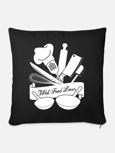 Wok Food - Sofakissenbezug 45 x 45 cm - Schwarz