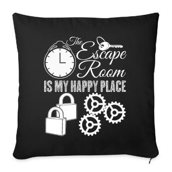 Salle d’évasion - Housse de coussin décorative 45 x 45 cm - noir - Devant