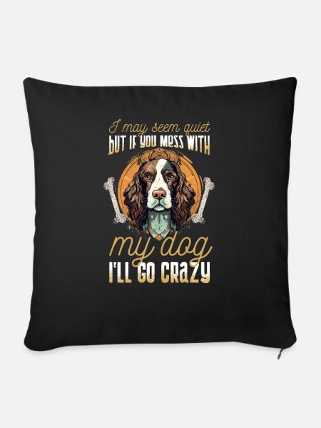 Hunderasse Englisch Springer-Spaniel - Sofakissenbezug 45 x 45 cm - Schwarz