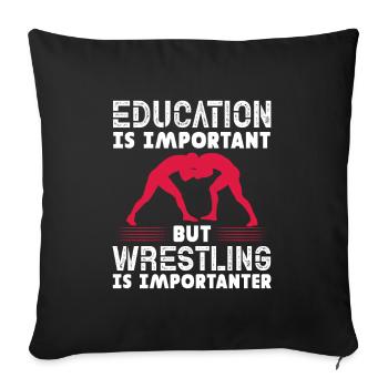 Lutteur lutteur Fight Wrestling Ringer cadeau - Housse de coussin décorative 45 x 45 cm - noir - Devant