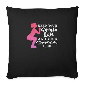 Bodybuilder - Sofa pillowcase 17,3'' x 17,3'' (45 x 45 cm) - black - Front