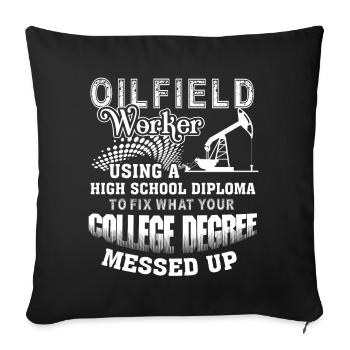 Oilfield Worker Oilfield Worker Fix - Sofa pillowcase 17,3'' x 17,3'' (45 x 45 cm) - black - Front
