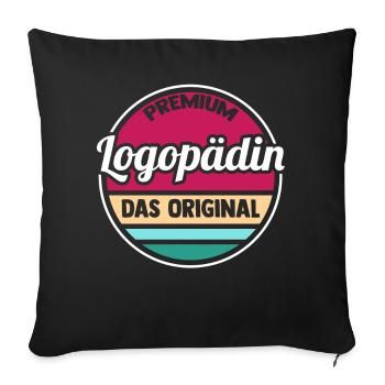 Logopädie Logopädin - Sofakissenbezug 45 x 45 cm - Schwarz - Vorne