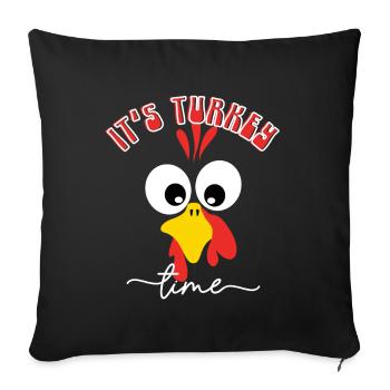 C’EST L’HEURE DE LA DINDE, THANKSGIVING - Housse de coussin décorative 45 x 45 cm - noir - Devant