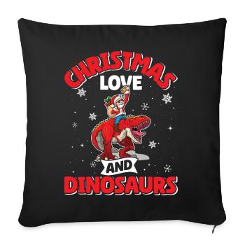Dino Boy Kids Christmas Love Dinosaur - Sofa pillowcase 17,3'' x 17,3'' (45 x 45 cm) - black - Front