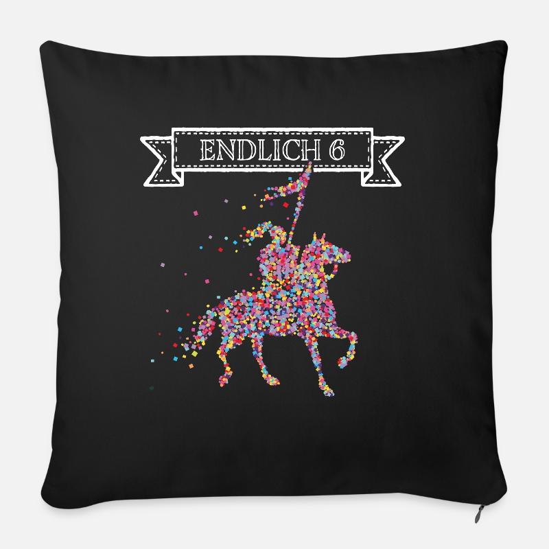 Endlich 6 sechs Ritter Ritterrüstung Mittelalter - Sofakissenbezug 45 x 45 cm - Schwarz
