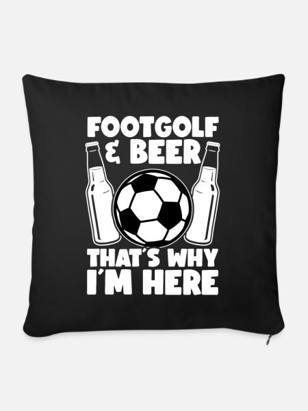 Footgolf Bier - Sofakissenbezug 45 x 45 cm - Schwarz