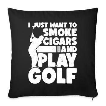Cigares fumeurs de cigares - Housse de coussin décorative 45 x 45 cm - noir - Devant