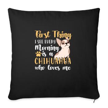 Chihuahua Dog Dog School Dog Owner Gift - Sofa pillowcase 17,3'' x 17,3'' (45 x 45 cm) - black - Front