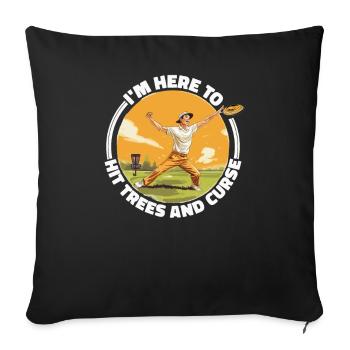 Disc Golf Player Disc Golfer Game Funny Sayings - Sofa pillowcase 17,3'' x 17,3'' (45 x 45 cm) - black - Front