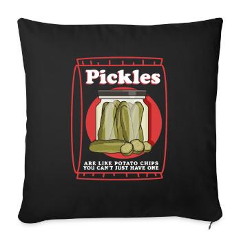 Cornichons de concombre Kukumer cornichon concombre cadeau - Housse de coussin décorative 45 x 45 cm - noir - Devant