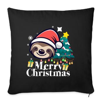 Merry Christmas Sloth Christmas - Sofa pillowcase 17,3'' x 17,3'' (45 x 45 cm) - black - Front