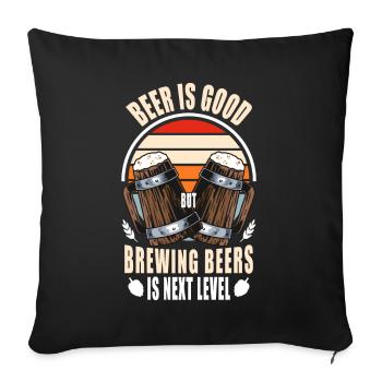 Funny Craft Beer Homebrew Retro Brewery - Sofakissenbezug 45 x 45 cm - Schwarz - Vorne