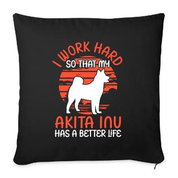 Work for Akita Inu Shiba Inu - Sofa pillowcase 17,3'' x 17,3'' (45 x 45 cm) - black - Front
