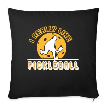 Pickleball I Really Like Pickleball - Sofa pillowcase 17,3'' x 17,3'' (45 x 45 cm) - black - Front