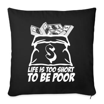 Rich and Poor Stocks Market Capitalism - Sofa pillowcase 17,3'' x 17,3'' (45 x 45 cm) - black - Front