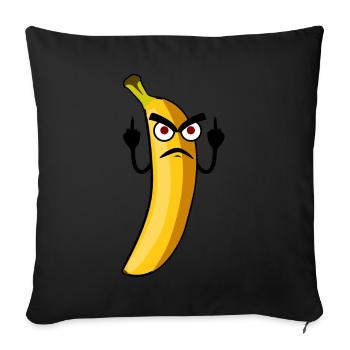 Bananas Grumpy Banana - Sofakissenbezug 45 x 45 cm - Schwarz - Vorne