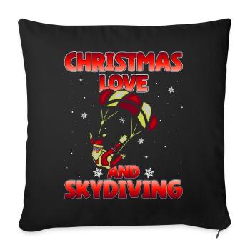 Parachute Skydive Christmas Love and Skydiving - Sofa pillowcase 17,3'' x 17,3'' (45 x 45 cm) - black - Front