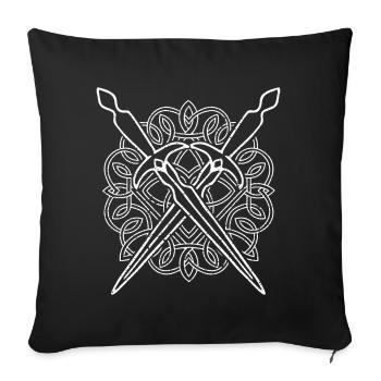 Vikings Celtes médiévaux noeud celtique - Housse de coussin décorative 45 x 45 cm - noir - Devant