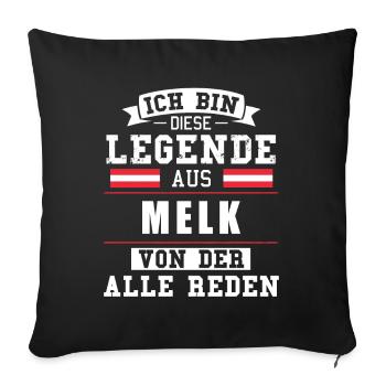 Stadt Melk Österreich Legende Spruch - Sofakissenbezug 45 x 45 cm - Schwarz - Vorne