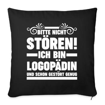 Logopädie Logopädin - Sofakissenbezug 45 x 45 cm - Schwarz - Vorne