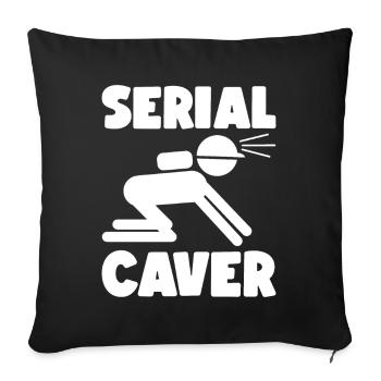 Caver Cave Caves Caving - Sofa pillowcase 17,3'' x 17,3'' (45 x 45 cm) - black - Front