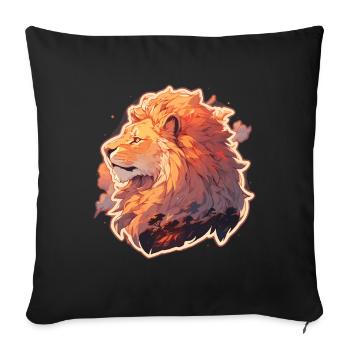 Lion, Wildcat, Lion's Head, Lion, Baby, Big Cat - Sofa pillowcase 17,3'' x 17,3'' (45 x 45 cm) - black - Front