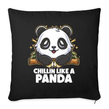 Chillin like a Panda - Sofakissenbezug 45 x 45 cm - Schwarz - Vorne