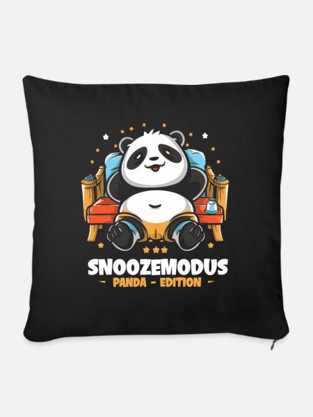 Entspannung mit Pandas - Sofakissenbezug 45 x 45 cm - Schwarz