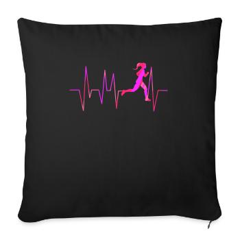 Runner Design for Jogger Triathlon Woman - Sofa pillowcase 17,3'' x 17,3'' (45 x 45 cm) - black - Front