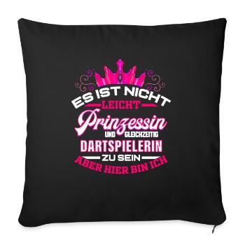 Dartspielerin Lustiges Geschenk Darts Spielen - Sofakissenbezug 45 x 45 cm - Schwarz - Vorne