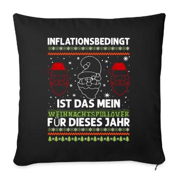 Aufgrund der Preiserhöhung - Ugly Christmas Pulli - Sofakissenbezug 45 x 45 cm - Schwarz - Vorne