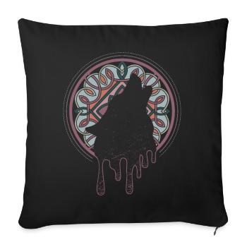Vikings Loup d’Odin Loups Lune Marché médiéval - Housse de coussin décorative 45 x 45 cm - noir - Devant