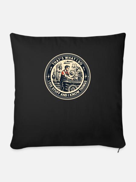 Handwerker Zimmermann-Holzarbeit Zimmerer - Sofakissenbezug 45 x 45 cm - Schwarz