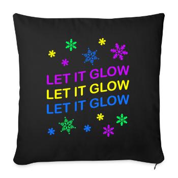Let it Glow Colorful Snowflakes Festive - Sofa pillowcase 17,3'' x 17,3'' (45 x 45 cm) - black - Front