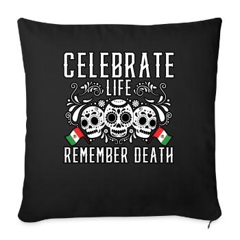 Célébrer la vie, se souvenir de la mort Dia De Muertos - Housse de coussin décorative 45 x 45 cm - noir - Devant