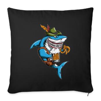 Village Festival, Holiday, Beer, Drinking, Shark, Traditional Costume Outfit - Sofa pillowcase 17,3'' x 17,3'' (45 x 45 cm) - black - Front