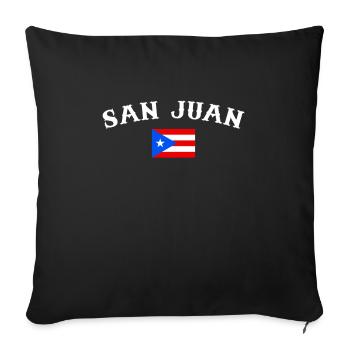 San Juan Puerto Rico Puerto Rican Flag - Sofa pillowcase 17,3'' x 17,3'' (45 x 45 cm) - black - Front