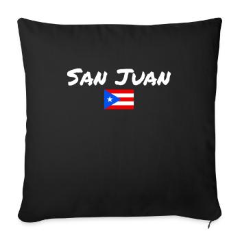 San Juan Puerto Rico Puerto Rican Flag - Sofa pillowcase 17,3'' x 17,3'' (45 x 45 cm) - black - Front