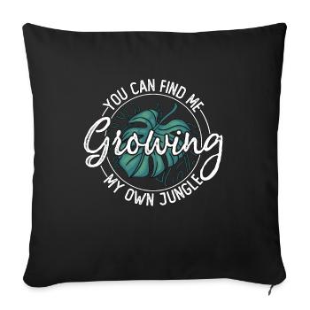Monstera You Can Find Me Growing My Indoor Plants - Sofakissenbezug 45 x 45 cm - Schwarz - Vorne
