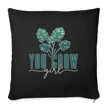 Monstera You Grow Girl Gardener Monstera Deliciosa - Sofakissenbezug 45 x 45 cm - Schwarz - Vorne