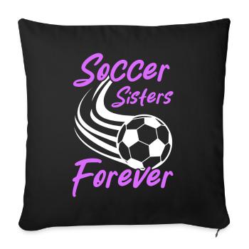 Women's Soccer, Women's Soccer, Women's Soccer - Sofa pillowcase 17,3'' x 17,3'' (45 x 45 cm) - black - Front