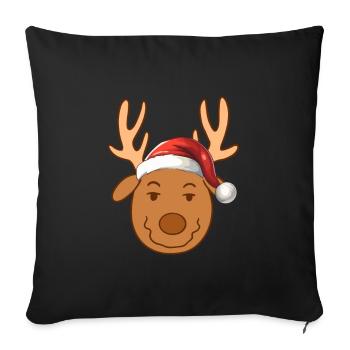 Merry Christmas Reindeer - Sofa pillowcase 17,3'' x 17,3'' (45 x 45 cm) - black - Front