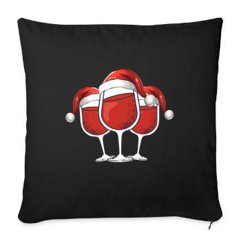 rotwein weinglas weihnachten - Sofakissenbezug 45 x 45 cm - Schwarz - Vorne