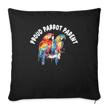 Perruche Perruche Oiseau Perruche Propriétaire - Housse de coussin décorative 45 x 45 cm - noir - Devant