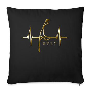 Sylt Skyline North Sea Heartbeat North Frisia Sylter - Sofa pillowcase 17,3'' x 17,3'' (45 x 45 cm) - black - Front