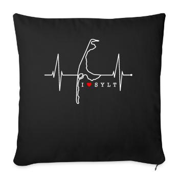 Sylt Skyline North Sea Heartbeat North Frisia Sylter - Sofa pillowcase 17,3'' x 17,3'' (45 x 45 cm) - black - Front
