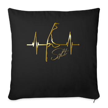 Sylt Skyline North Sea Heartbeat North Frisia Sylter - Sofa pillowcase 17,3'' x 17,3'' (45 x 45 cm) - black - Front